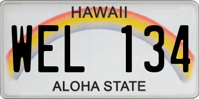 HI license plate WEL134