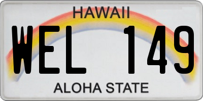 HI license plate WEL149