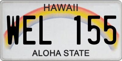 HI license plate WEL155