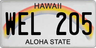 HI license plate WEL205