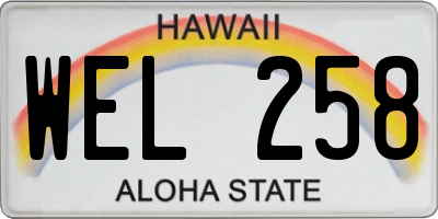 HI license plate WEL258