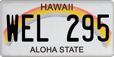 HI license plate WEL295
