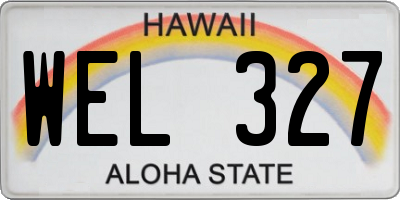 HI license plate WEL327
