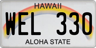 HI license plate WEL330