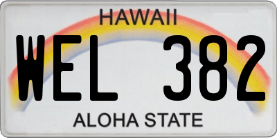 HI license plate WEL382