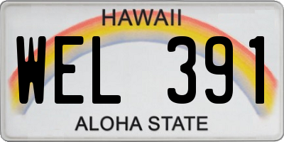 HI license plate WEL391