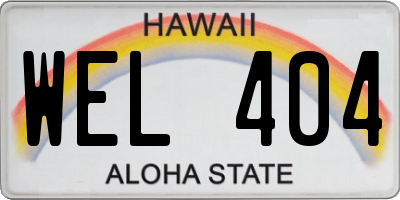 HI license plate WEL404