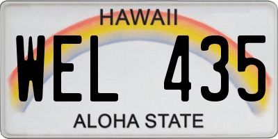 HI license plate WEL435