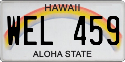 HI license plate WEL459