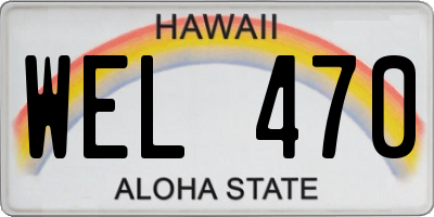 HI license plate WEL470