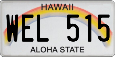 HI license plate WEL515