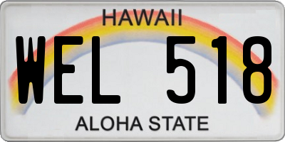 HI license plate WEL518