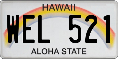 HI license plate WEL521