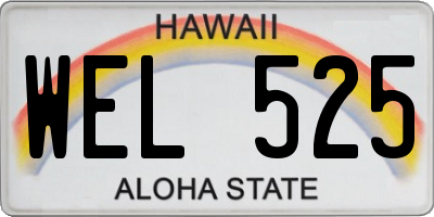HI license plate WEL525