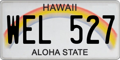 HI license plate WEL527