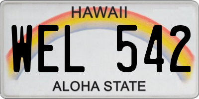 HI license plate WEL542
