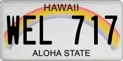 HI license plate WEL717