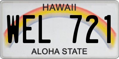 HI license plate WEL721