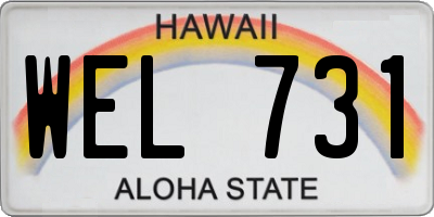 HI license plate WEL731