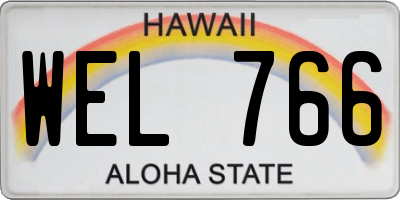 HI license plate WEL766