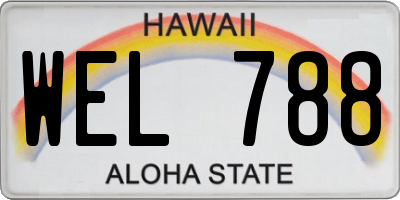 HI license plate WEL788