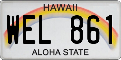 HI license plate WEL861