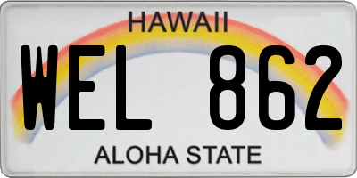 HI license plate WEL862