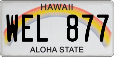 HI license plate WEL877