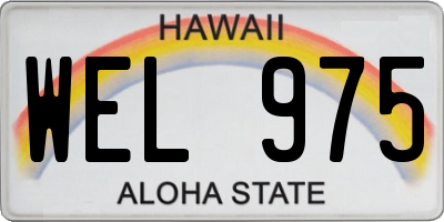 HI license plate WEL975