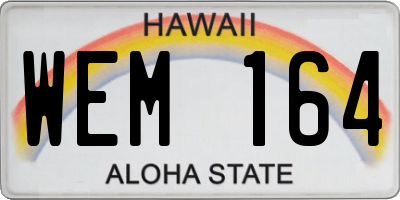 HI license plate WEM164