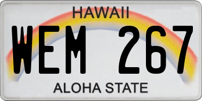 HI license plate WEM267