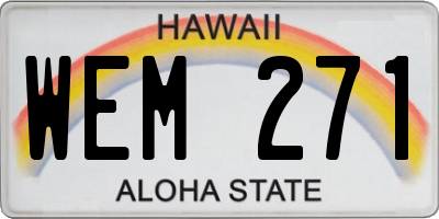 HI license plate WEM271