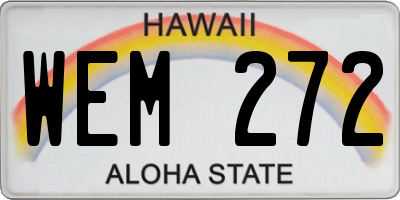 HI license plate WEM272