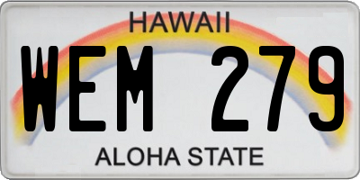 HI license plate WEM279