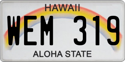 HI license plate WEM319