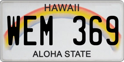 HI license plate WEM369