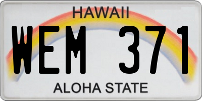 HI license plate WEM371