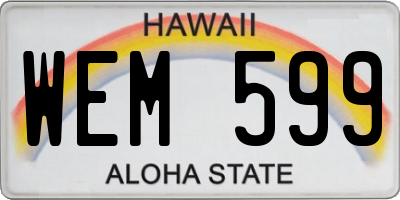 HI license plate WEM599