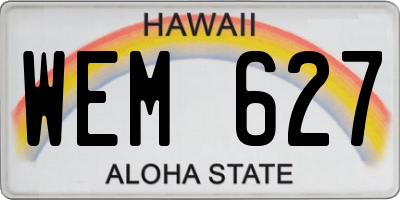 HI license plate WEM627