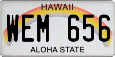 HI license plate WEM656