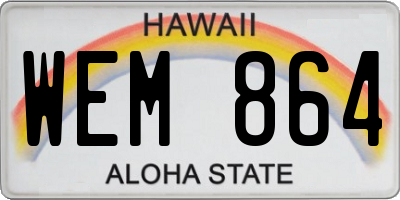 HI license plate WEM864