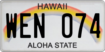 HI license plate WEN074