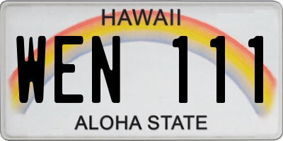 HI license plate WEN111