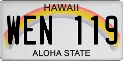 HI license plate WEN119