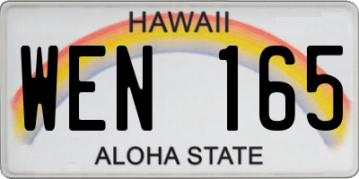 HI license plate WEN165