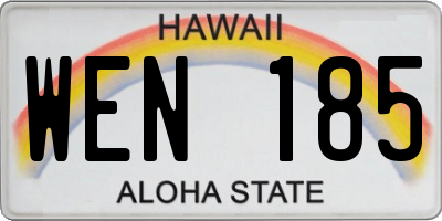 HI license plate WEN185