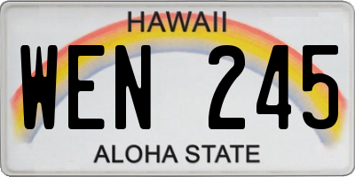 HI license plate WEN245