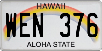 HI license plate WEN376