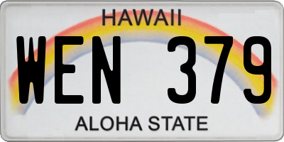 HI license plate WEN379