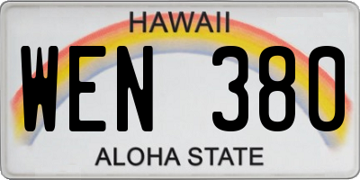 HI license plate WEN380